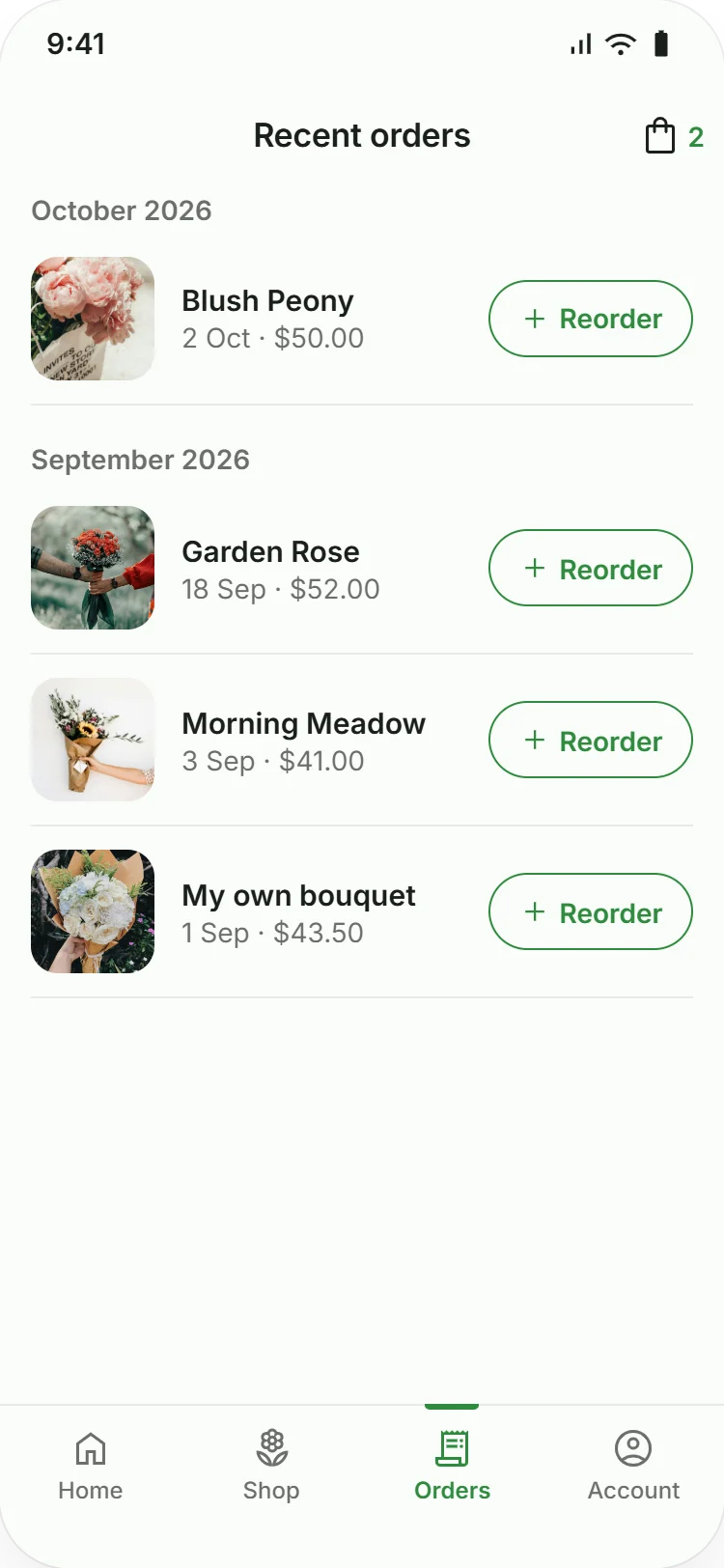 Past orders