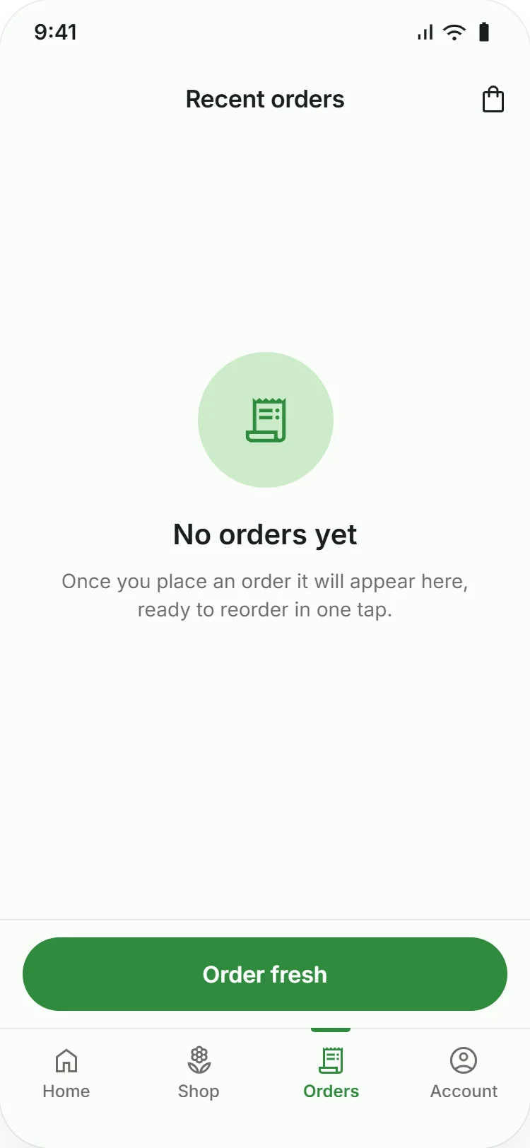 No past orders