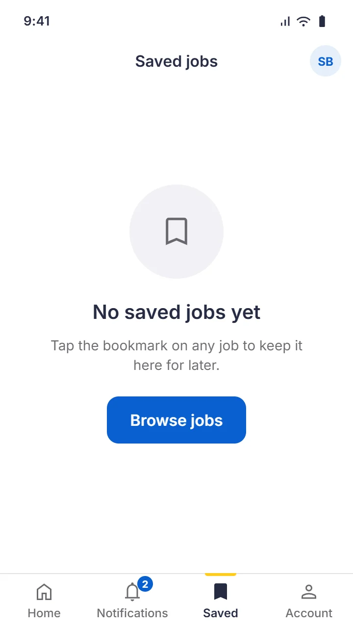 No saved jobs